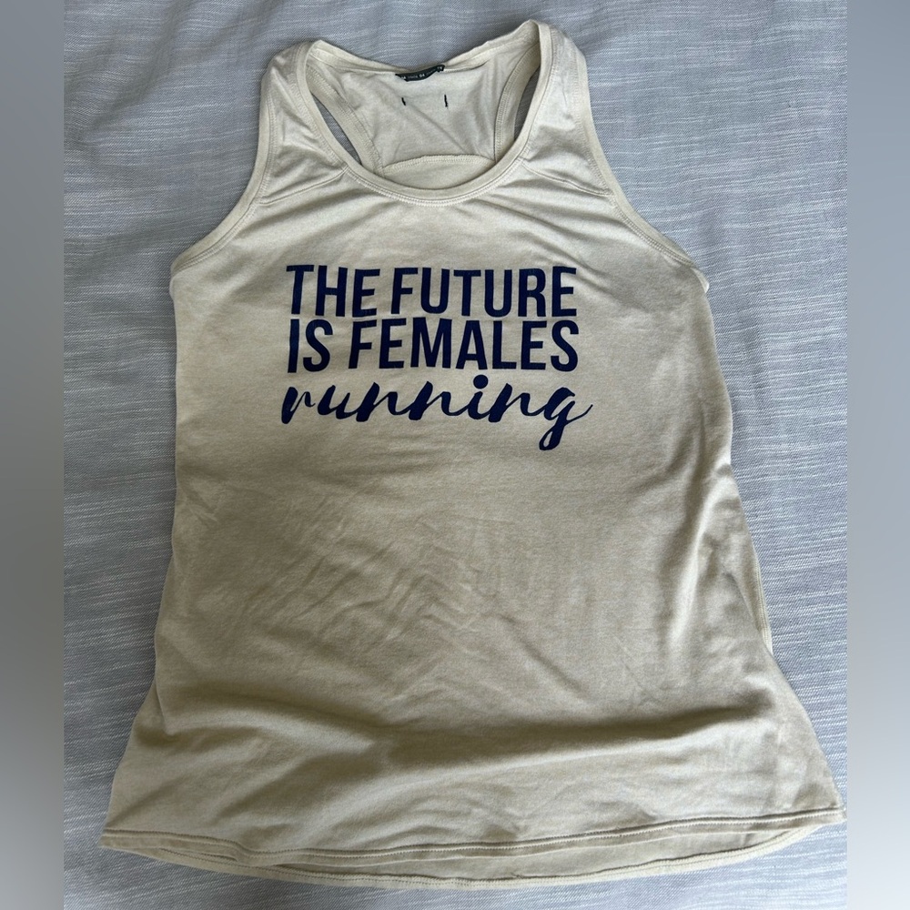 Oiselle Future is Female Cream Tank Top